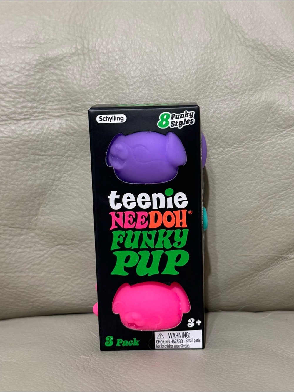 NEW Teenie NeeDoh Funky Pup 3-Pack Squishies Pink Purple Aqua Blue Authentic